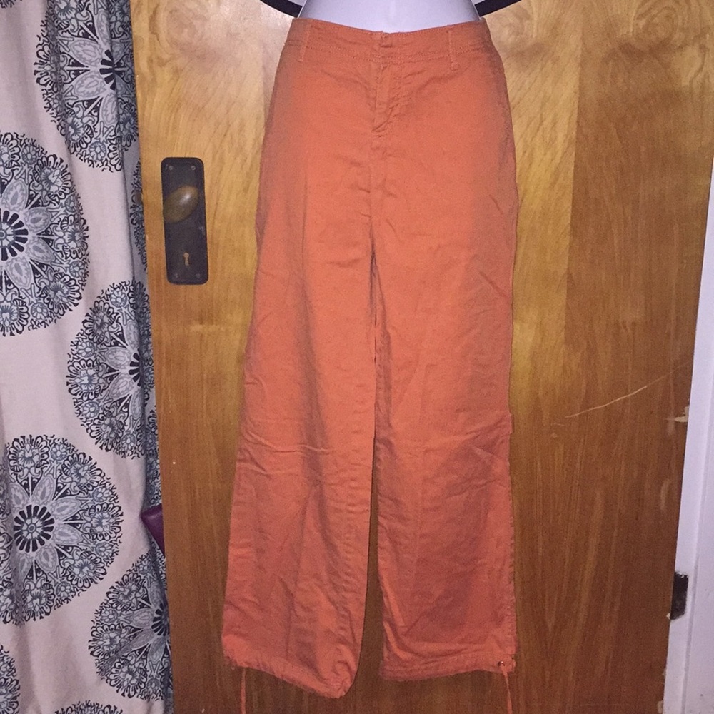 Gap Orange Stretch Pants W/ Drawstring Cuffs Size 2